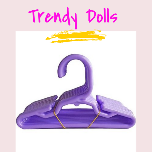 Doll Hangers | Purple Doll Hangers | Trendy Dolls
