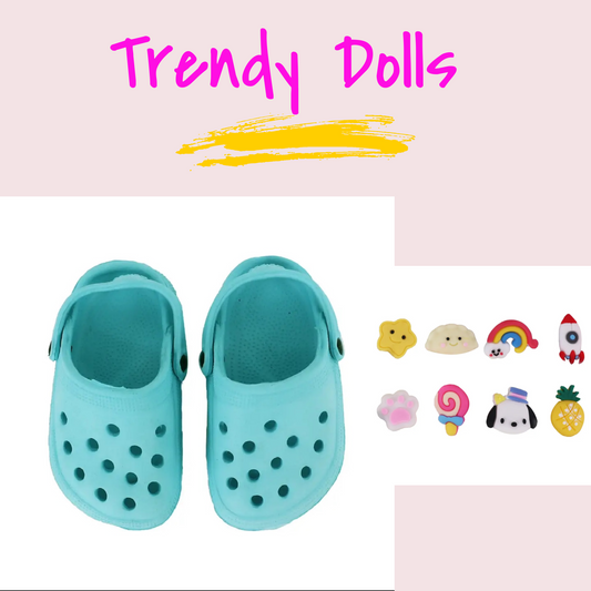American Girl Doll Blue Croc Sandals | 18 " Dolls Croc Sandals | Trendy Dolls