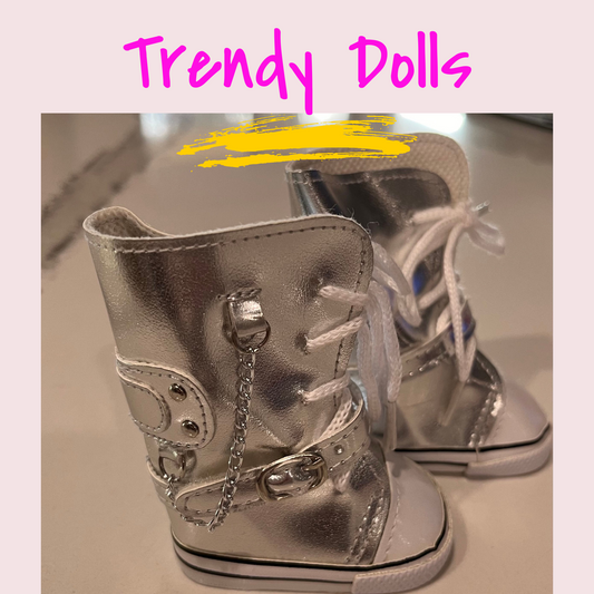 Metallic Hightops Shoes | Metallic High Sneakers | Trendy Dolls