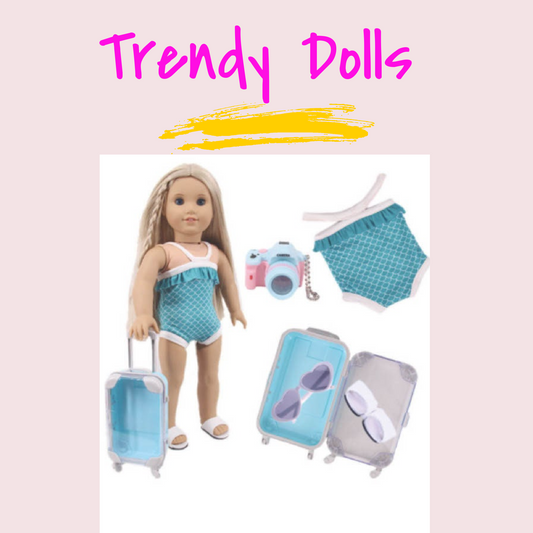 Doll Travel Set | Doll Camera and Sunglasses | 18 in Doll Luggage