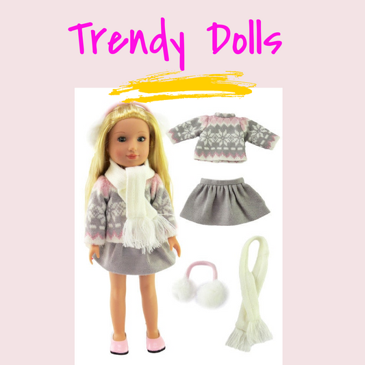 Wellie Wisher Skirt Set with Earmuffs and Scarf| Trendy Dolls