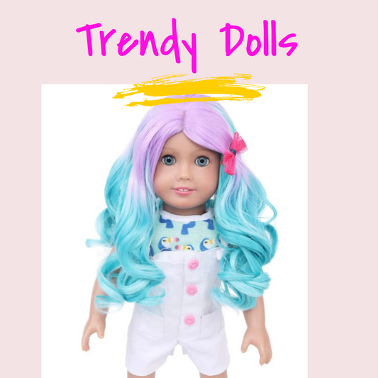Ombre 18'' American Doll Curly Wig
