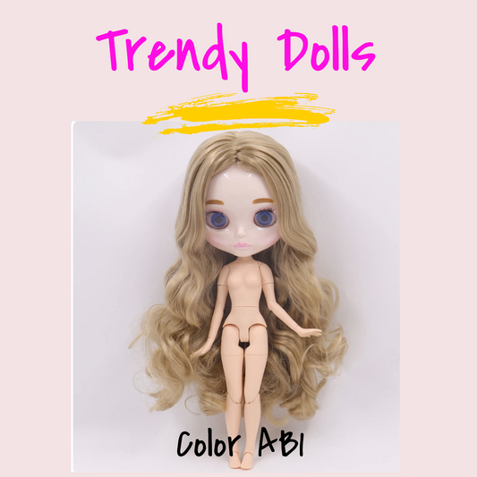 Blythe Like Joint Body Fashion Doll 11.8" High with Interchangeable Hands and 4 Eye Colors 
