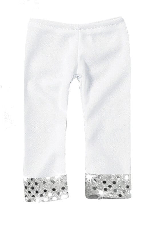 White Sequin Pants fits American Girl Dolls
