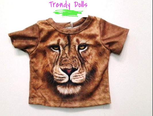 Printed Lion Tee | Lion Print Tee | Trendy Dolls
