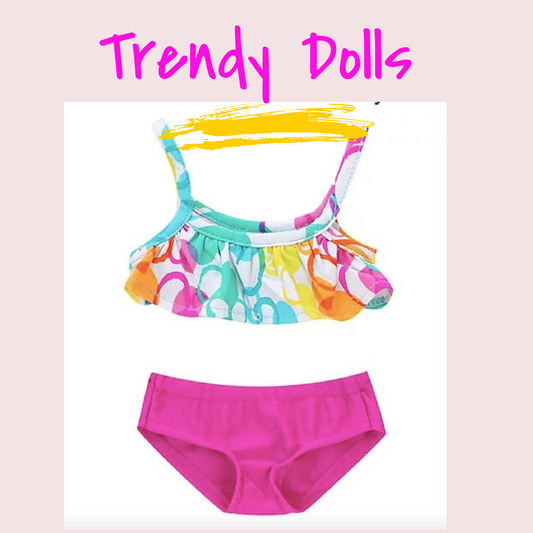 Dolls Bikini Swim Suit | 18 in Doll Swim Wear | Trendy Dolls